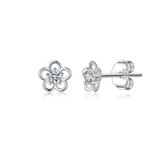 Load image into Gallery viewer, SLUYNZ Solid 925 Sterling Silver Tiny Flower Earrings Stud for Women Teens Cute Flower Stud Earrings Spring