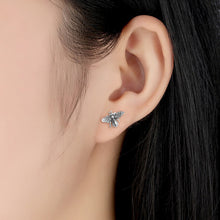 将图片加载到图库查看器,SLUYNZ 925 Sterling Silver Cute Bee Earrings Studs for Women Teen Girls Animal Studs Earrings