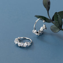 将图片加载到图库查看器,SLUYNZ 925 Sterling Silver CZ Cuff Earrings for Women Teen Girls Small Hoop Earrings No Piercing Cartilage Earrings