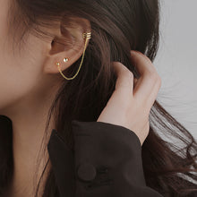 将图片加载到图库查看器,SLUYNZ 925 Sterling Silver Cuff Earrings Chain for Women Teen Girls Crawler Earrings Studs