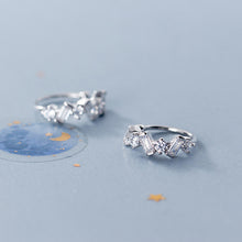 将图片加载到图库查看器,SLUYNZ 925 Sterling Silver CZ Cuff Earrings for Women Teen Girls Small Hoop Earrings No Piercing Cartilage Earrings