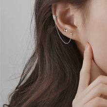 将图片加载到图库查看器,SLUYNZ 925 Sterling Silver Cuff Earrings Chain for Women Teen Girls Crawler Earrings Studs
