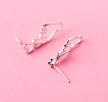 将图片加载到图库查看器,SLUYNZ 925 Sterling Silver Heart Studs Earrings for Women Teen Girls Unique Sweet Love Heart Earrings