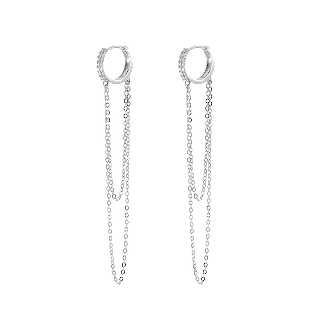 SLUYNZ Orecchini A Cerchio In Argento 925 Con Ciondolo A Catena – Piccoli Cerchi 1,2 Cm, Ipoallergenici, In Confezione Regalo