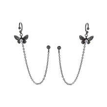 将图片加载到图库查看器,SLUYNZ 925 Sterling Silver Elegant Butterfly Cuff Earrings Chain for Women Teen Girls Butterfly Earrings Crawler Earrings Wrap