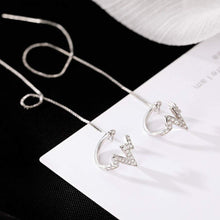 将图片加载到图库查看器,SLUYNZ 925 Sterling Silver CZ Wave Cuff Earrings Chain for Women Teen Girls Crawler Earrings Climber Earrings