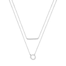 Load image into Gallery viewer, SLUYNZ 925 Sterling Silver Layered Necklace Disc Choker Necklace for Women Teen Girls Silver Layering Bar Circle Choker Necklace