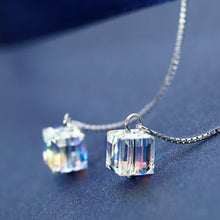 Load image into Gallery viewer, SLUYNZ 925 Sterling Silver Dangle Earrings Chain for Women Teen Girls Dream Catcher Threader Earrings Crystal Drop Earrings (CZ Crystal Dangle)