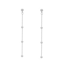 将图片加载到图库查看器,SLUYNZ 925 Sterling Silver Long Dangle Earrings Tassel for Women Teen Girls Cute Ball Chain Earrings Studs