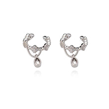 将图片加载到图库查看器,SLUYNZ Sterling Silver Ear Cuff Clip On Earrings for Women CZ Droplet No Piercing Cartilage Earrings
