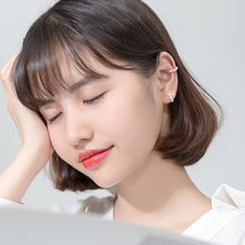 将图片加载到图库查看器,SLUYNZ 925 Sterling Silver CZ Cuff Earrings for Women Teen Girls Small Hoop Earrings No Piercing Cartilage Earrings