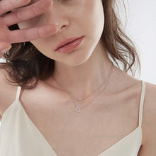 Load image into Gallery viewer, SLUYNZ 925 Sterling Silver Layered Necklace Disc Choker Necklace for Women Teen Girls Silver Layering Bar Circle Choker Necklace