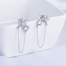 Load image into Gallery viewer, SLUYNZ 925 Sterling Silver Sparkling CZ Snowflake Dangle Earrings for Women Teen Girls Snowflake Earrings Tassel