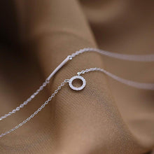 Load image into Gallery viewer, SLUYNZ 925 Sterling Silver Layered Necklace Disc Choker Necklace for Women Teen Girls Silver Layering Bar Circle Choker Necklace