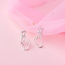 将图片加载到图库查看器,SLUYNZ 925 Sterling Silver Heart Studs Earrings for Women Teen Girls Unique Sweet Love Heart Earrings