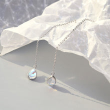 将图片加载到图库查看器,SLUYNZ 925 Sterling Silver Moonstone Teardrop Dangle Earrings for Women Teen Girls Droplet Threader Earrings Chain