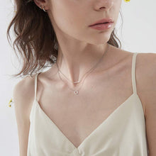 Load image into Gallery viewer, SLUYNZ 925 Sterling Silver Layered Necklace Disc Choker Necklace for Women Teen Girls Silver Layering Bar Circle Choker Necklace