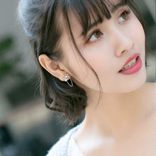 Load image into Gallery viewer, SLUYNZ 925 Sterling Silver Sparkling CZ Snowflake Dangle Earrings for Women Teen Girls Snowflake Earrings Tassel