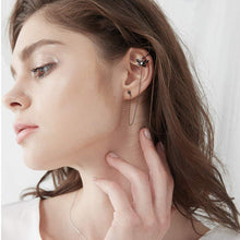 将图片加载到图库查看器,SLUYNZ 925 Sterling Silver Elegant Butterfly Cuff Earrings Chain for Women Teen Girls Butterfly Earrings Crawler Earrings Wrap