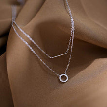 Load image into Gallery viewer, SLUYNZ 925 Sterling Silver Layered Necklace Disc Choker Necklace for Women Teen Girls Silver Layering Bar Circle Choker Necklace