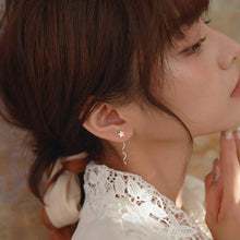 Load image into Gallery viewer, SLUYNZ 925 Sterling Silver Plumeria Flowers Tassel Earrings Dangle for Women Teen Girls Plumeria Flowers Earrings Threader Earrings