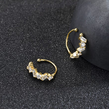 将图片加载到图库查看器,SLUYNZ 925 Sterling Silver CZ Cuff Earrings for Women Teen Girls Small Hoop Earrings No Piercing Cartilage Earrings