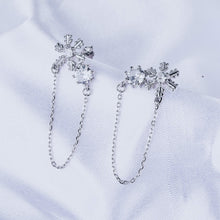 Load image into Gallery viewer, SLUYNZ 925 Sterling Silver Sparkling CZ Snowflake Dangle Earrings for Women Teen Girls Snowflake Earrings Tassel