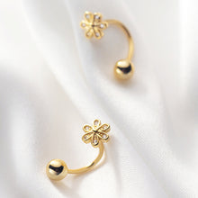 将图片加载到图库查看器,SLUYNZ 925 Sterling Silver Daisy Earrings Cuff Ball Studs for Women Teens Flower Cartilage Earrings Helix Piercing Half Hoop Earrings