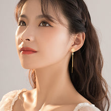 将图片加载到图库查看器,SLUYNZ 925 Sterling Silver Daisy Dangle Earrings for Women Girls Flower Tassel Drop Earring Shiny CZ Earring Chain