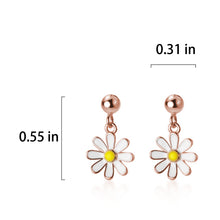 将图片加载到图库查看器,SLUYNZ 925 Sterling Silver Daisy Earrings Dangle for Women Girls Little Flower Drop Earring Mini Ball Stud Earring