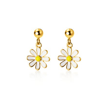 将图片加载到图库查看器,SLUYNZ 925 Sterling Silver Daisy Earrings Dangle for Women Girls Little Flower Drop Earring Mini Ball Stud Earring