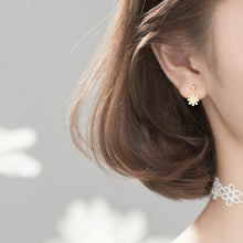 将图片加载到图库查看器,SLUYNZ 925 Sterling Silver Daisy Earrings Dangle for Women Girls Little Flower Drop Earring Mini Ball Stud Earring