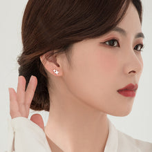 Load image into Gallery viewer, SLUYNZ 925 Sterling Silver Minimalist Double Stars Studs Earrings for Womens Teen Girls Shiny CZ Earrings