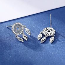 将图片加载到图库查看器,SLUYNZ 925 Sterling Silver Dream Catcher Earrings Drop for Women Teen Girls Feather Tassel Earring Studs