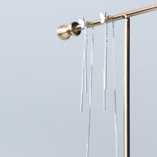 Load image into Gallery viewer, SLUYNZ 925 Sterling Silver Butterfly Earrings Dangle for Women Girls Drop Threader Earring Chain Double Tassel Line Earring