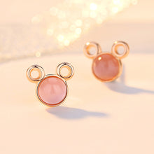 将图片加载到图库查看器,SLUYNZ 925 Sterling Silver Mouse Earrings Studs for Women Teen Cute Mouse Shape Crystal Earrings Tiny Crystal Earring Animals Studs