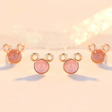 将图片加载到图库查看器,SLUYNZ 925 Sterling Silver Mouse Earrings Studs for Women Teen Cute Mouse Shape Crystal Earrings Tiny Crystal Earring Animals Studs