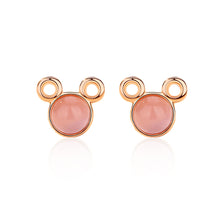 将图片加载到图库查看器,SLUYNZ 925 Sterling Silver Mouse Earrings Studs for Women Teen Cute Mouse Shape Crystal Earrings Tiny Crystal Earring Animals Studs