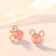 将图片加载到图库查看器,SLUYNZ 925 Sterling Silver Mouse Earrings Studs for Women Teen Cute Mouse Shape Crystal Earrings Tiny Crystal Earring Animals Studs