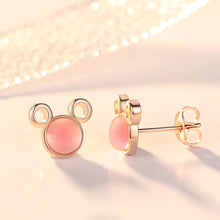将图片加载到图库查看器,SLUYNZ 925 Sterling Silver Mouse Earrings Studs for Women Teen Cute Mouse Shape Crystal Earrings Tiny Crystal Earring Animals Studs
