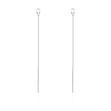 将图片加载到图库查看器,SLUYNZ 925 Sterling Silver Chain Dangle Earrings Threader for Women Girls Long Ear Line Dangle Earrings Tassel