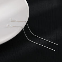 将图片加载到图库查看器,SLUYNZ 925 Sterling Silver Chain Dangle Earrings Threader for Women Girls Long Ear Line Dangle Earrings Tassel