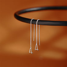 将图片加载到图库查看器,SLUYNZ 925 Sterling Silver Chain Dangle Earrings Threader for Women Girls Long Ear Line Dangle Earrings Tassel