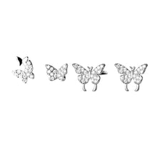 将图片加载到图库查看器,SLUYNZ 925 Sterling Silver Butterfly Earrings Cuff for Women Teen Girls Delicate Butterfly Studs Earrings Cartilage Earrings