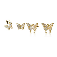 将图片加载到图库查看器,SLUYNZ 925 Sterling Silver Butterfly Earrings Cuff for Women Teen Girls Delicate Butterfly Studs Earrings Cartilage Earrings