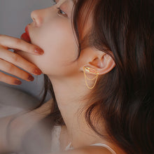 将图片加载到图库查看器,SLUYNZ 925 Sterling Silver Safety Pin Earrings Tassel for Womens Teens Pin Drop Earrings Double Tassel Earrings