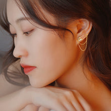 将图片加载到图库查看器,SLUYNZ 925 Sterling Silver Safety Pin Earrings Tassel for Womens Teens Pin Drop Earrings Double Tassel Earrings