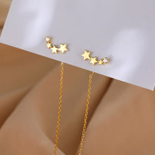 Load image into Gallery viewer, SLUYNZ 925 Sterling Silver Stars Threader Tassel Earrings for Womens Teens Threader Earrings Chain Dangle Earrings Line