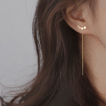 Load image into Gallery viewer, SLUYNZ 925 Sterling Silver Stars Threader Tassel Earrings for Womens Teens Threader Earrings Chain Dangle Earrings Line