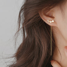 Load image into Gallery viewer, SLUYNZ 925 Sterling Silver Stars Threader Tassel Earrings for Womens Teens Threader Earrings Chain Dangle Earrings Line